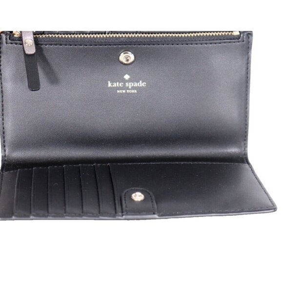 Kate Spade Women Gunmetal Gray Braylon Putnam Drive Continental Snap Wallet $169 - Picture 4 of 7